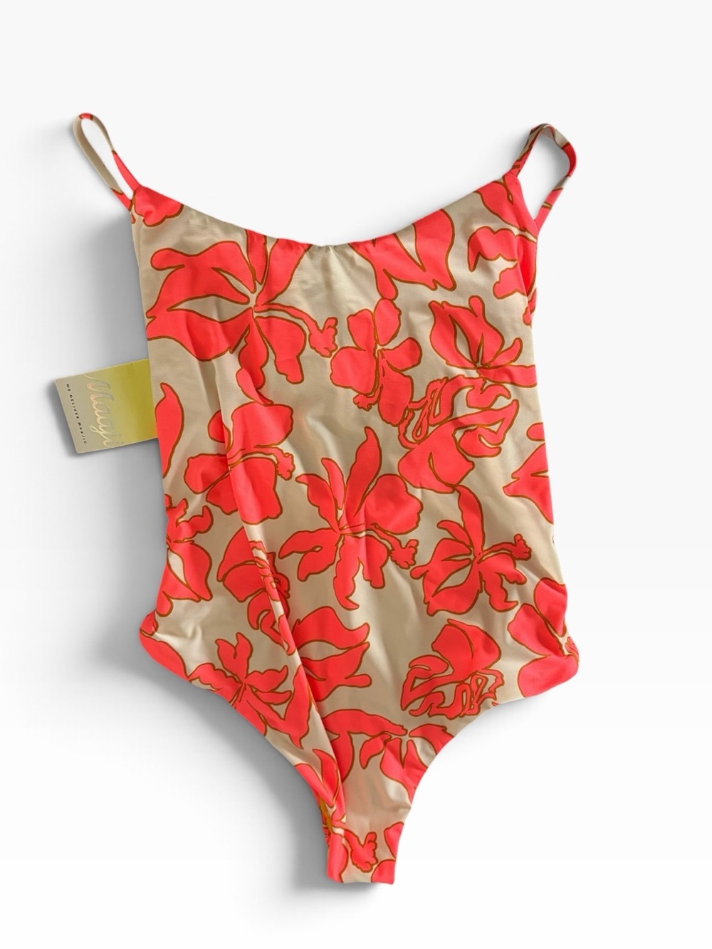 Maaji Pink Hibiscus One Piece Size Large New with tags reversible solid